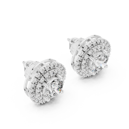 Double Halo Diamond Earrings