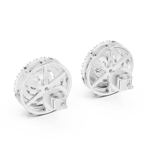 Double Halo Diamond Earrings