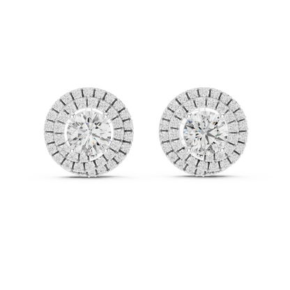 Double Halo Diamond Earrings