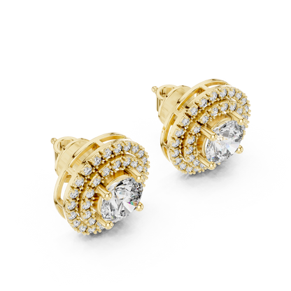 Double Halo Diamond Earrings