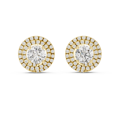 Double Halo Diamond Earrings