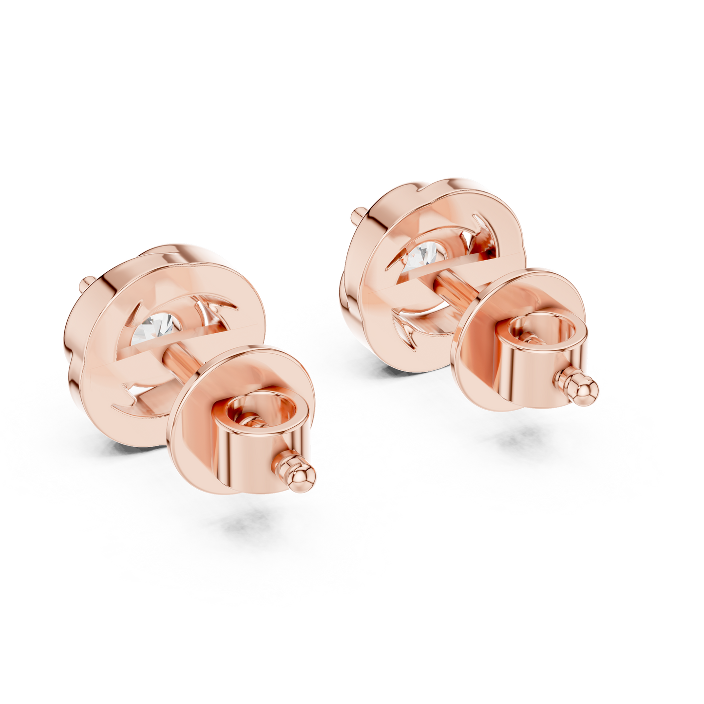 cushion stud diamond earrings