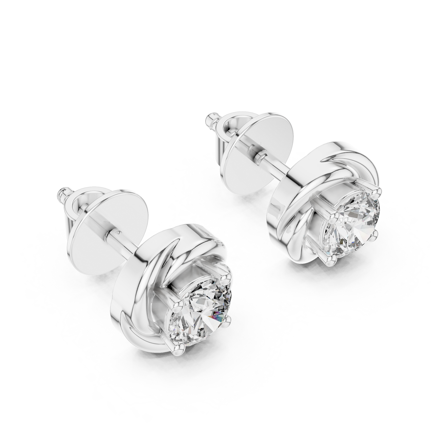 cushion stud diamond earrings