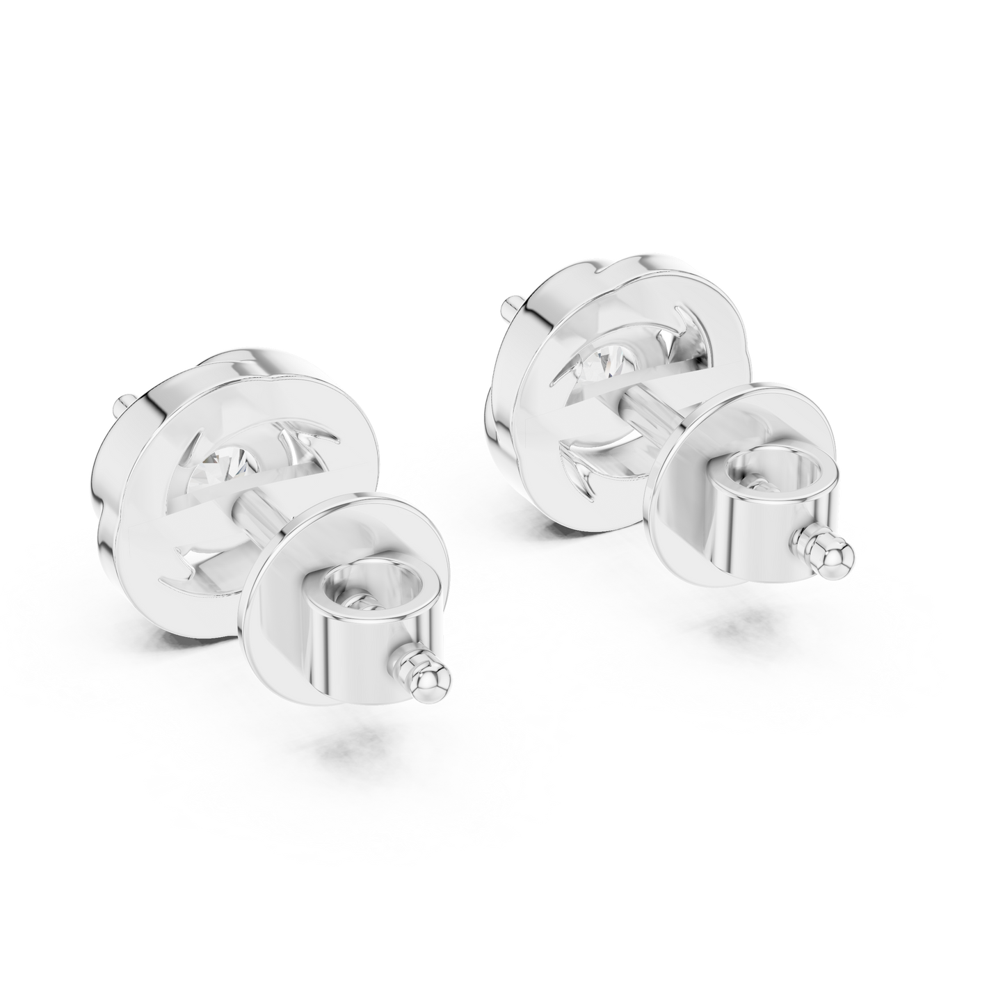 cushion stud diamond earrings