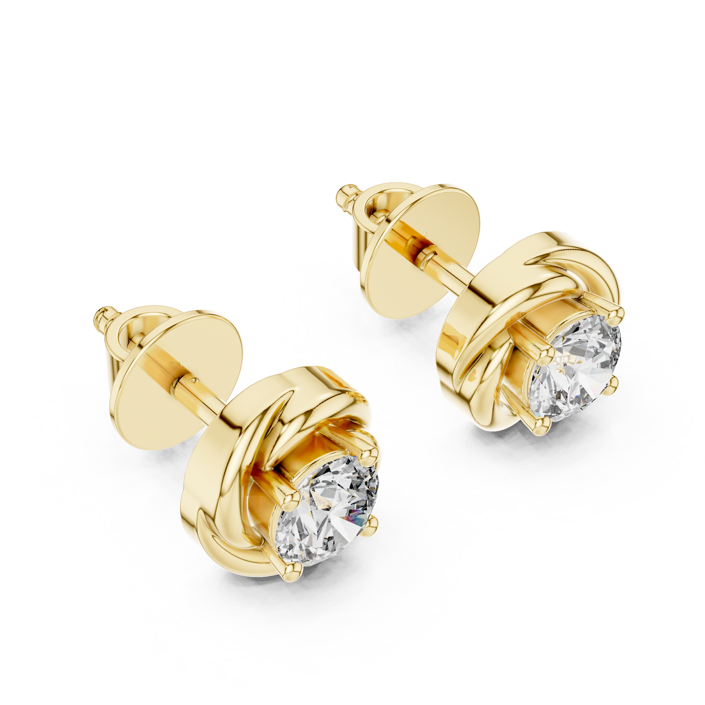 cushion stud diamond earrings