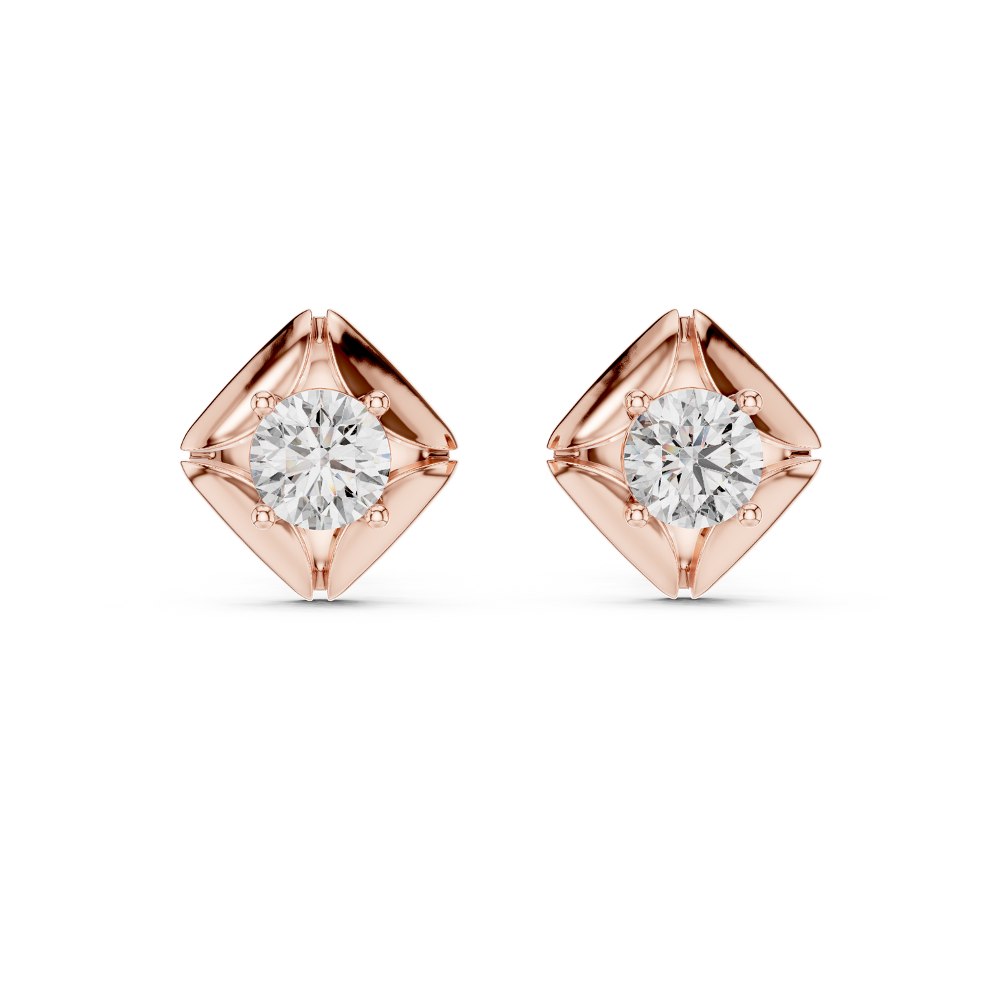 hexagon diamond earrings