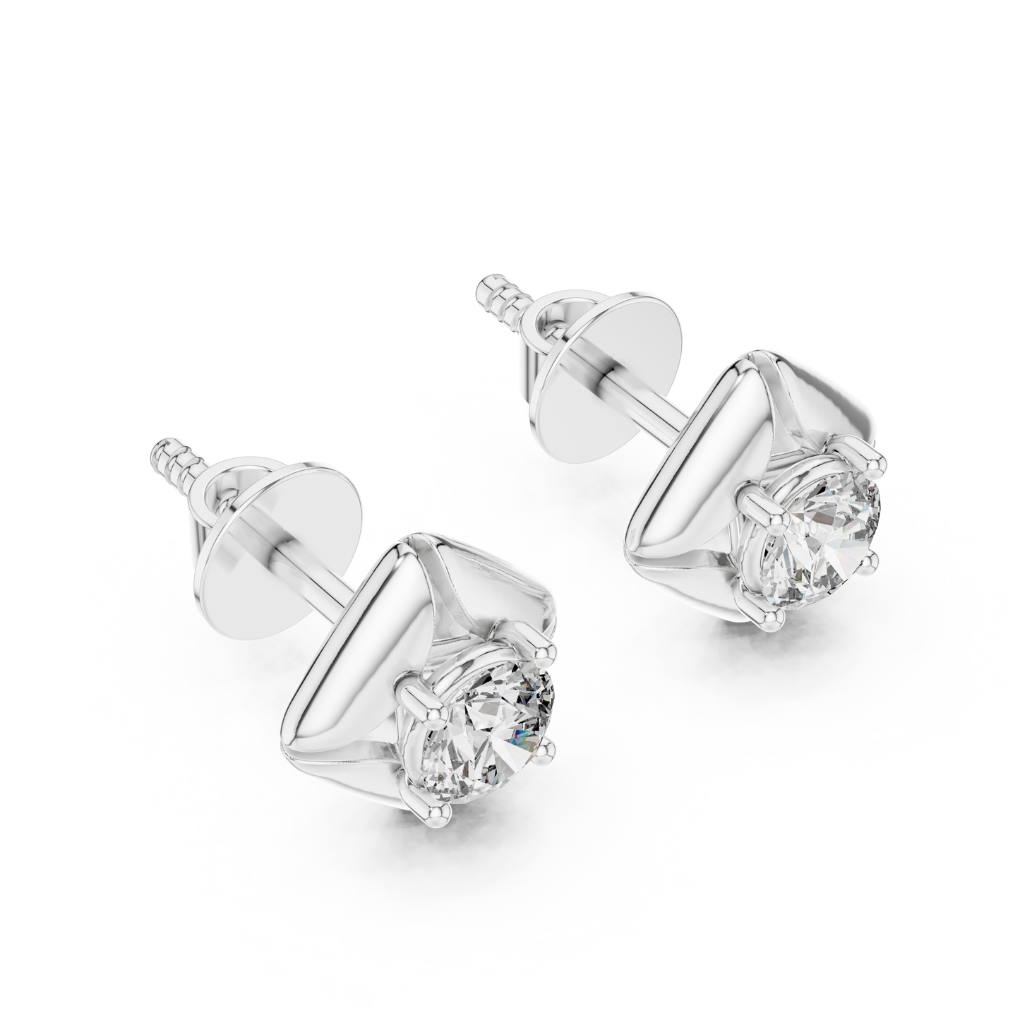 hexagon diamond earrings