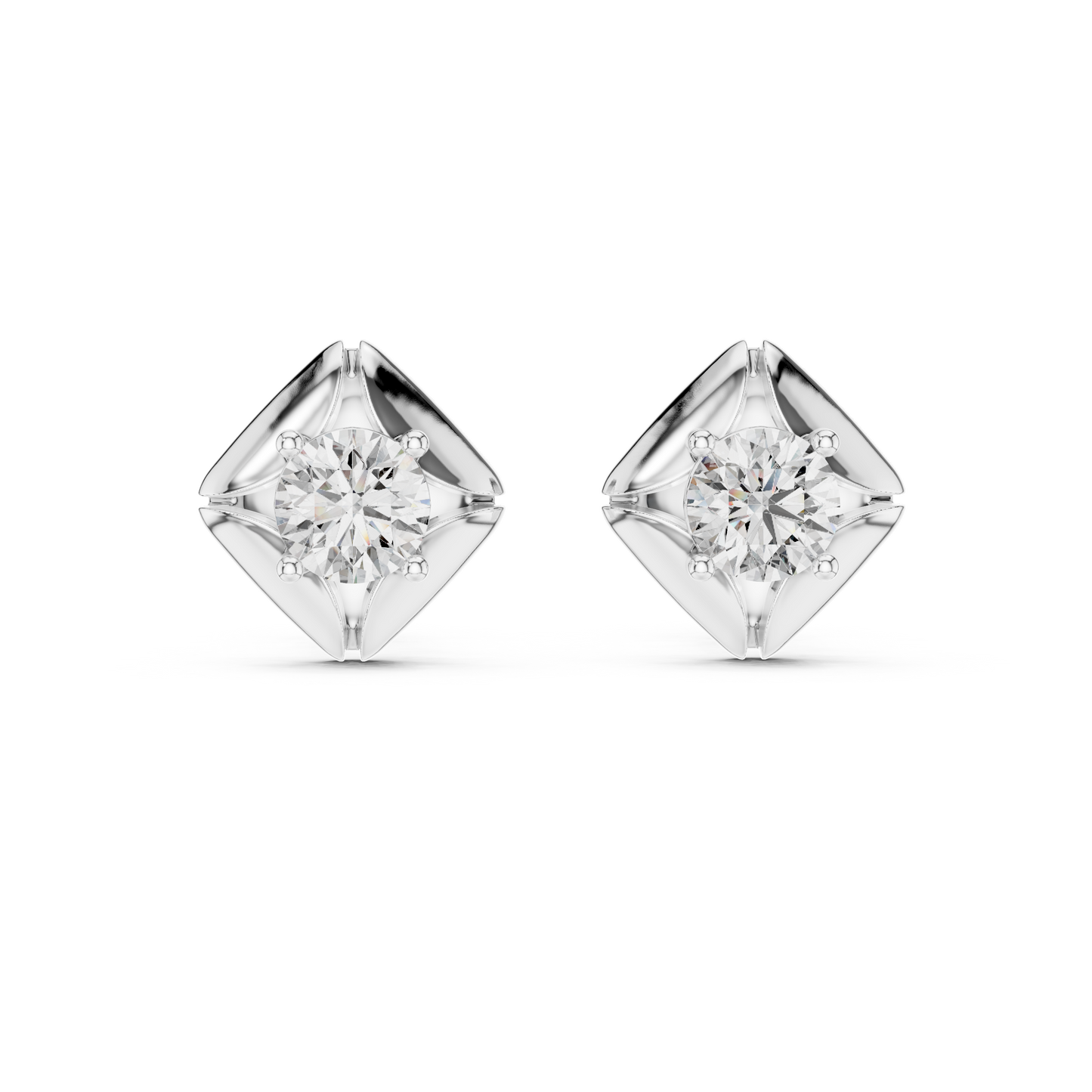 hexagon diamond earrings