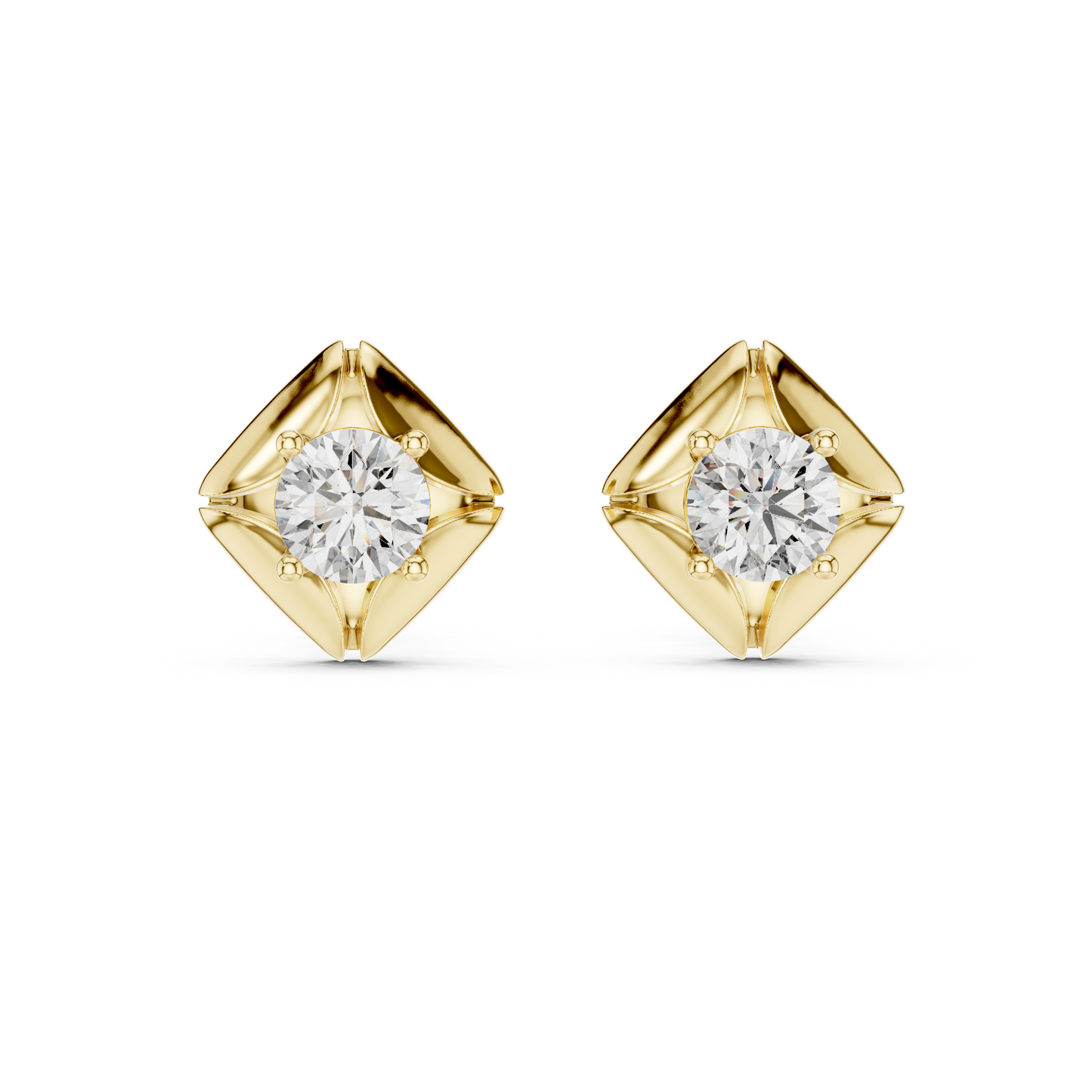 hexagon diamond earrings
