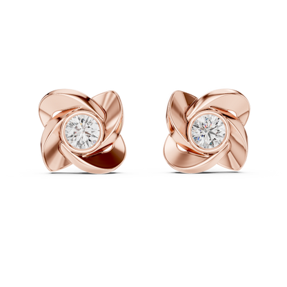 Floral Halo Diamond Earrings