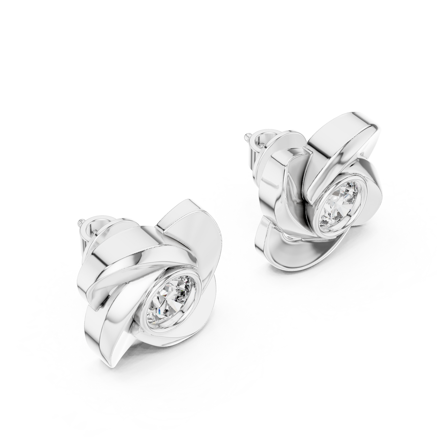 floral halo diamond earrings
