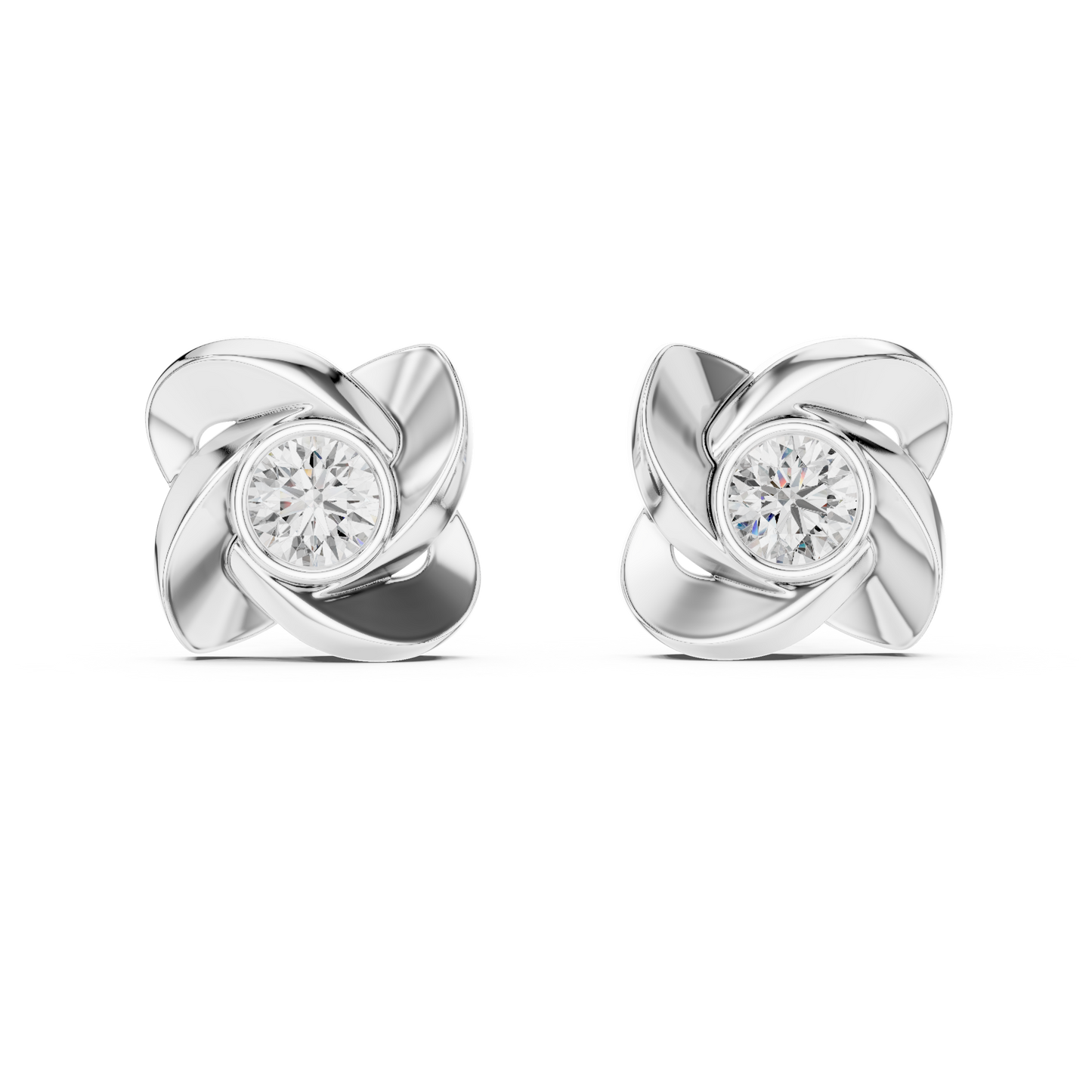 floral halo diamond earrings