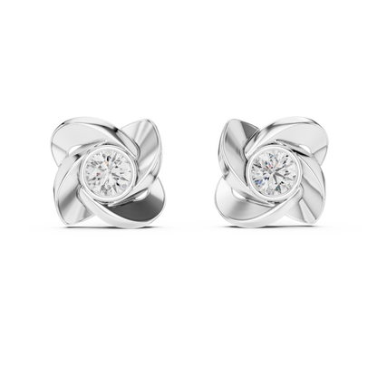 Floral Halo Diamond Earrings