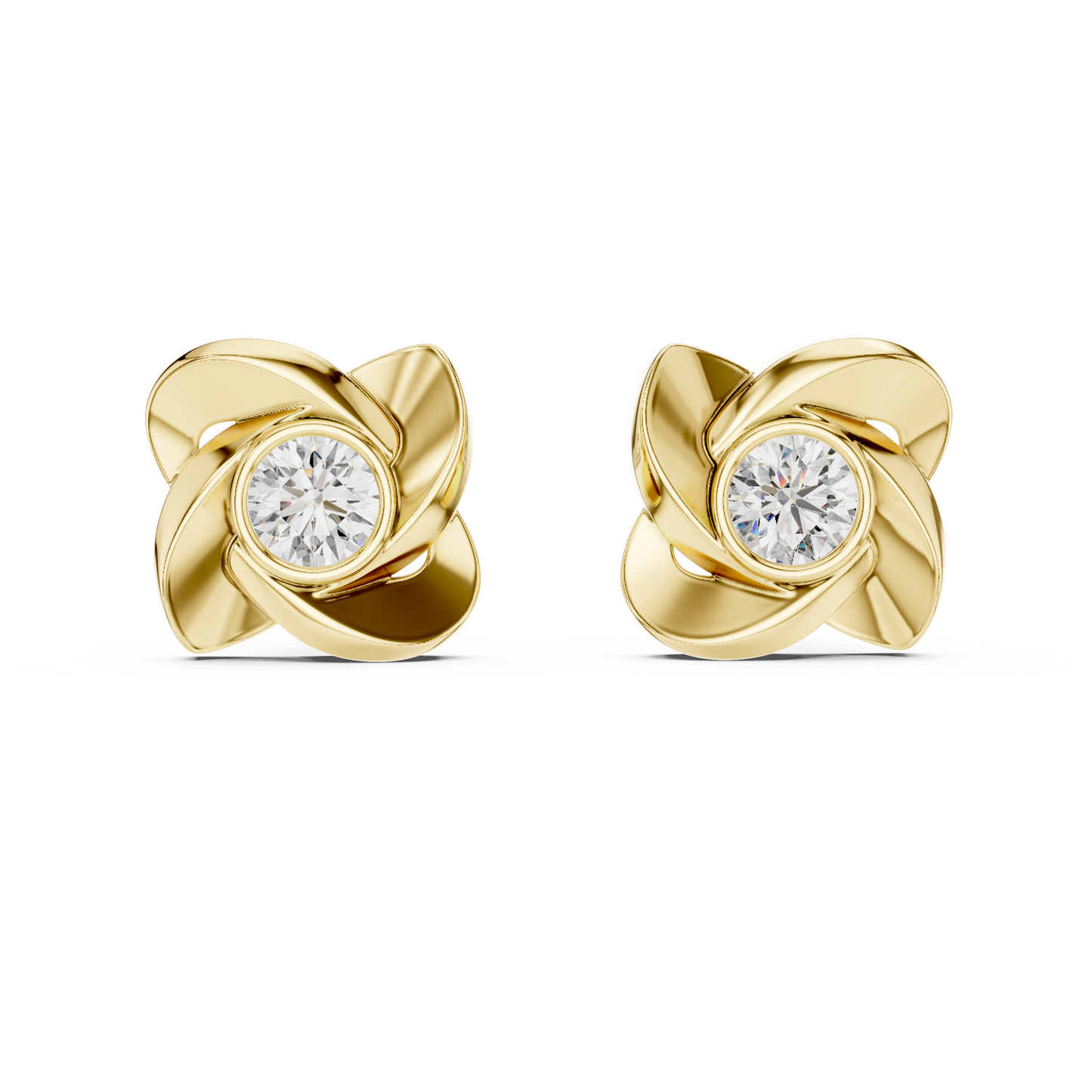floral halo diamond earrings