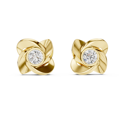 Floral Halo Diamond Earrings