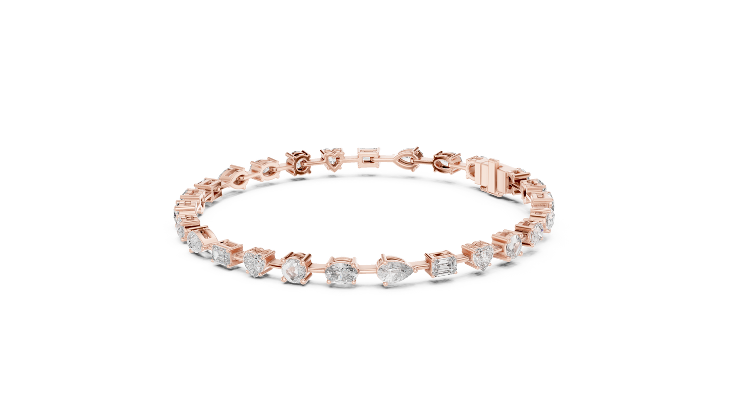 mixed shape diamond bracelet
