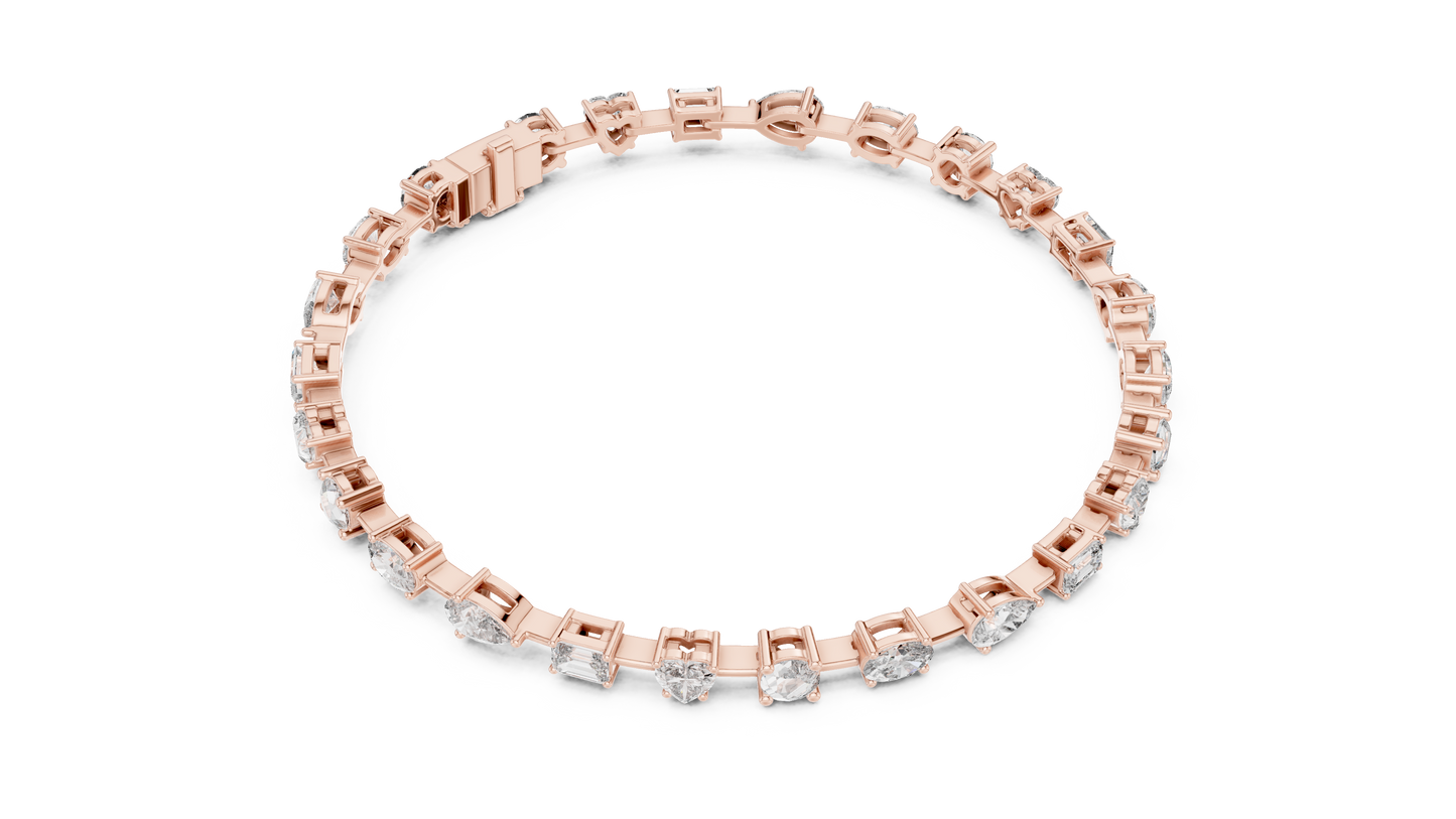 mixed shape diamond bracelet