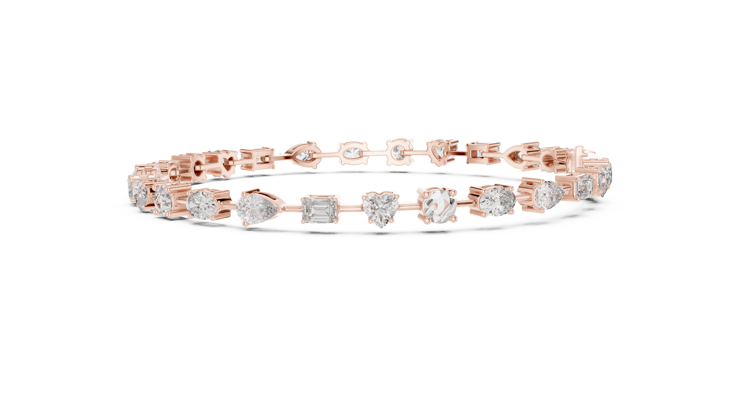 mixed shape diamond bracelet