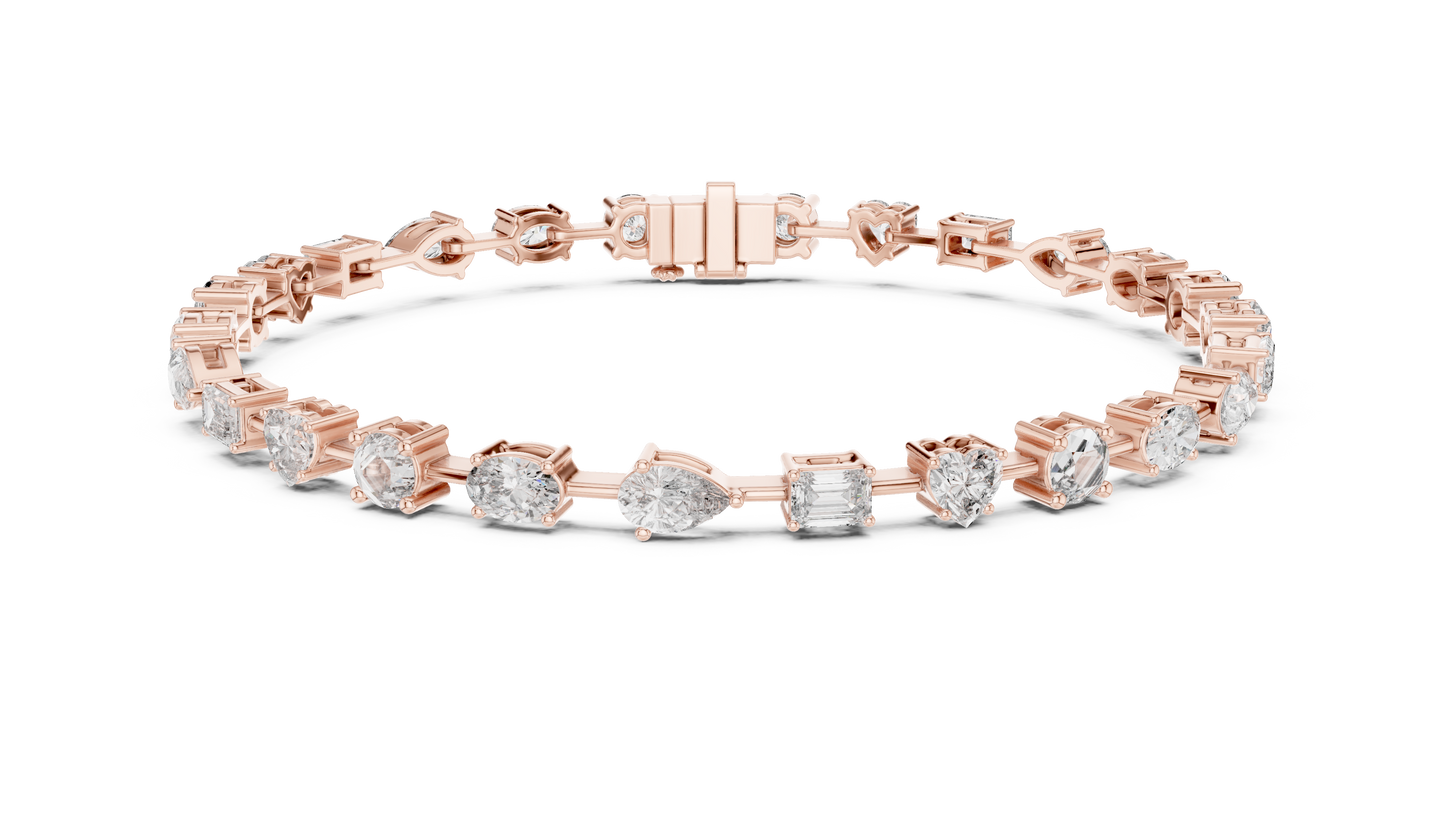 mixed shape diamond bracelet