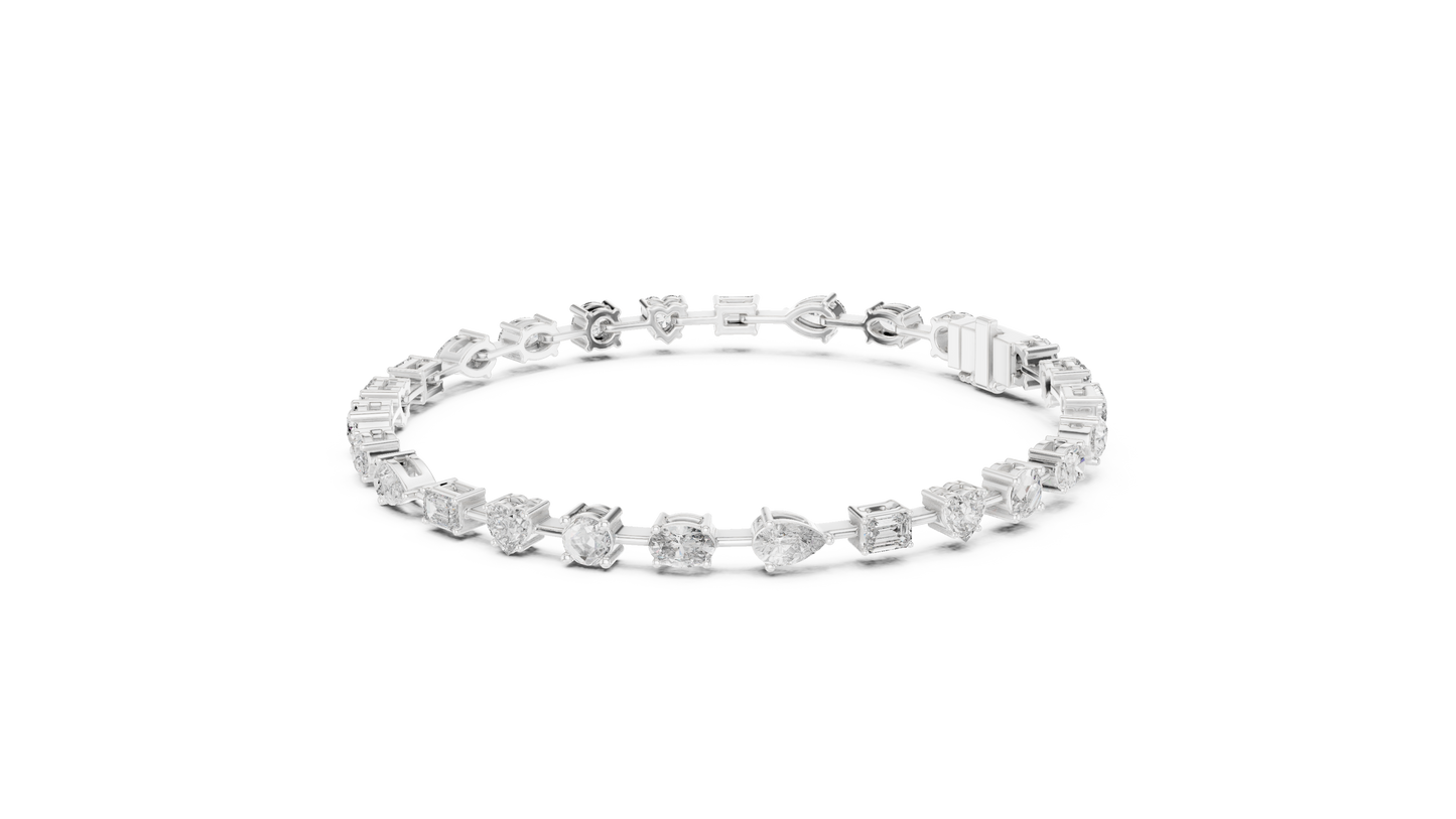 mixed shape diamond bracelet