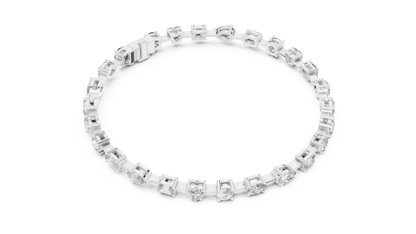 mixed shape diamond bracelet