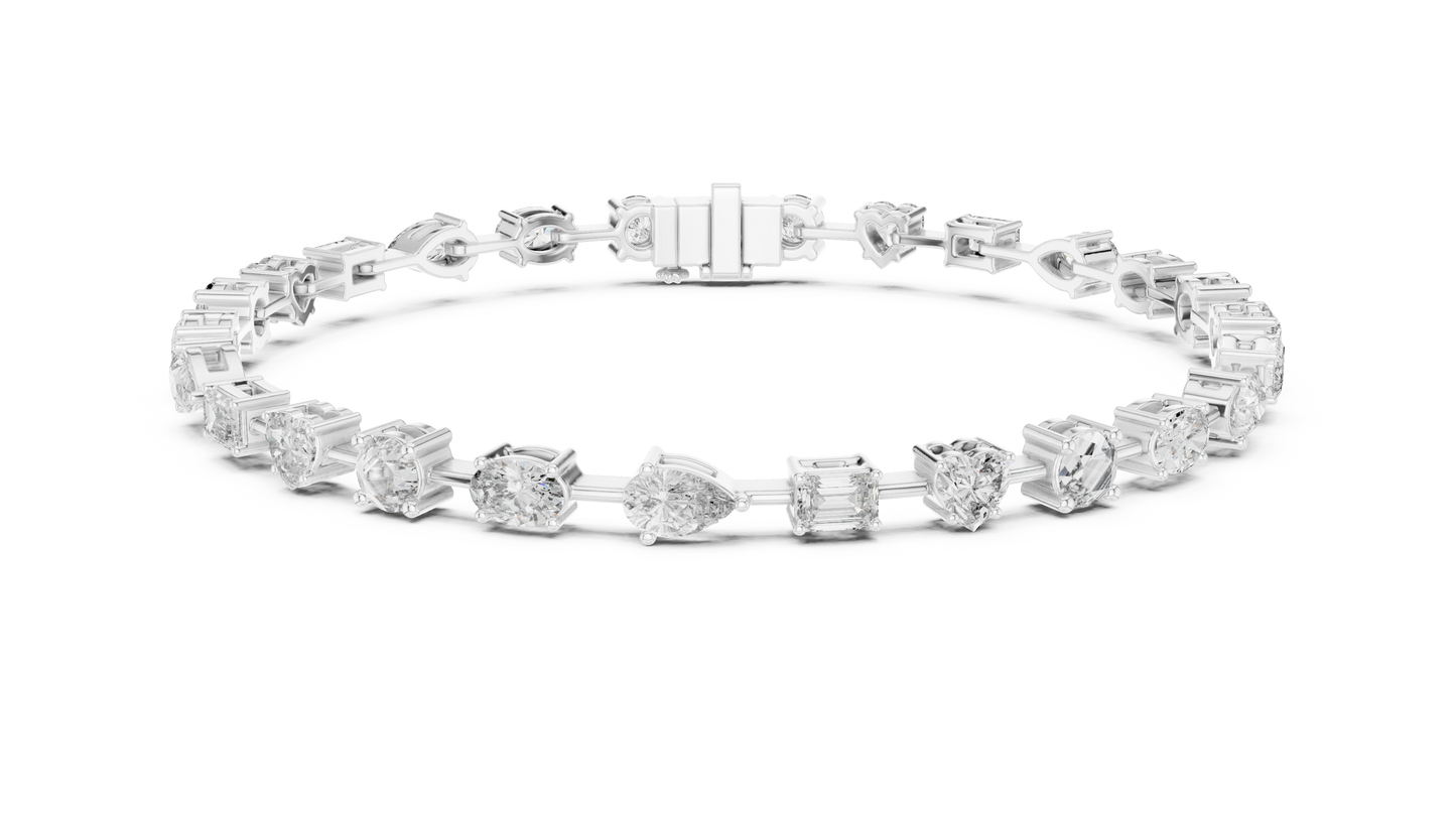mixed shape diamond bracelet