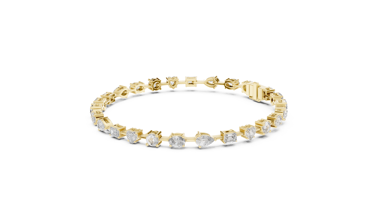 mixed shape diamond bracelet