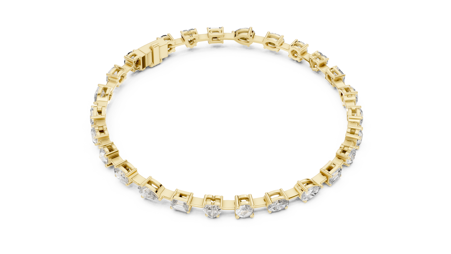 mixed shape diamond bracelet