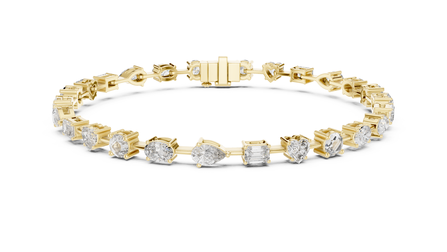 mixed shape diamond bracelet