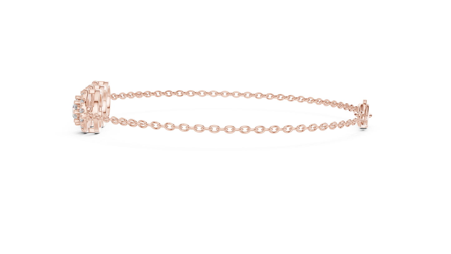 round halo diamond bracelet