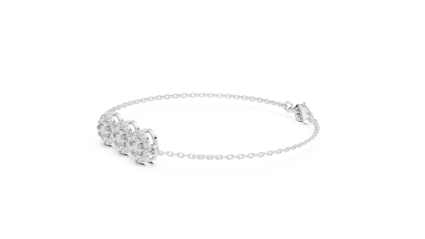 round halo diamond bracelet
