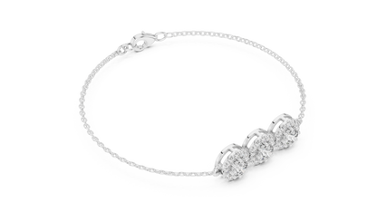 Round Halo Diamond Bracelet