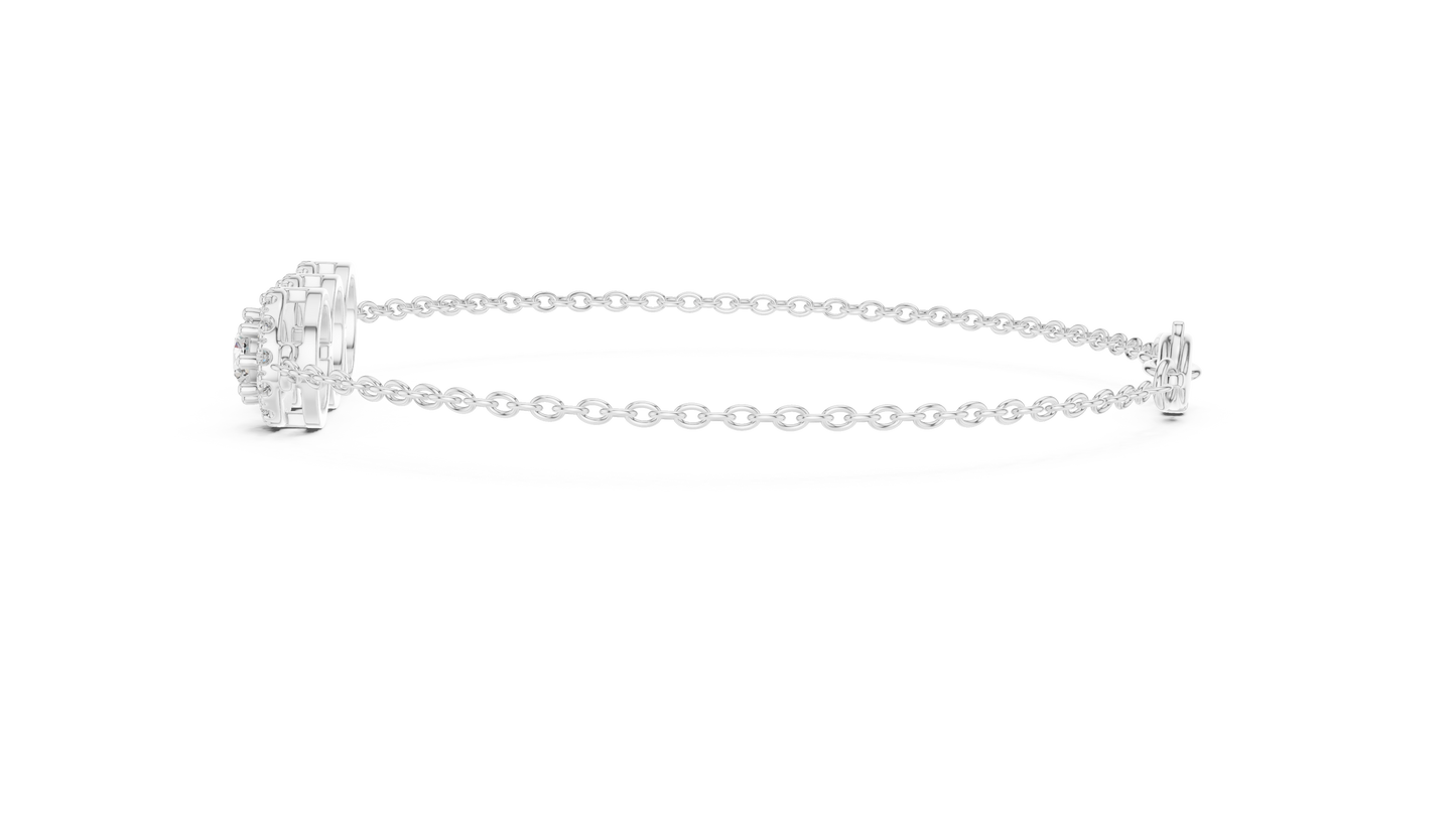 round halo diamond bracelet