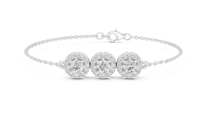 Round Halo Diamond Bracelet