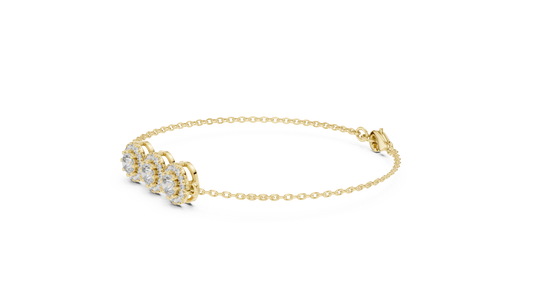 Round Halo Diamond Bracelet