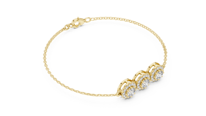 Round Halo Diamond Bracelet