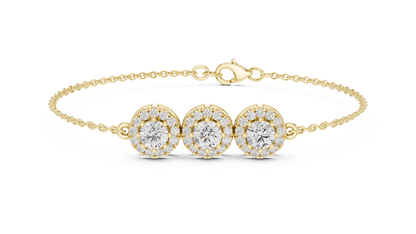 Round Halo Diamond Bracelet