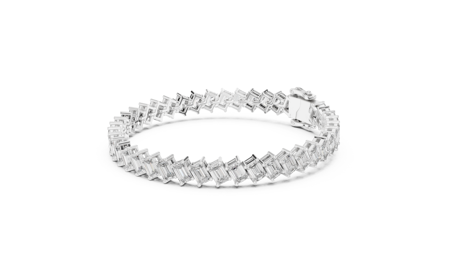 emerald diamond tennis bracelet