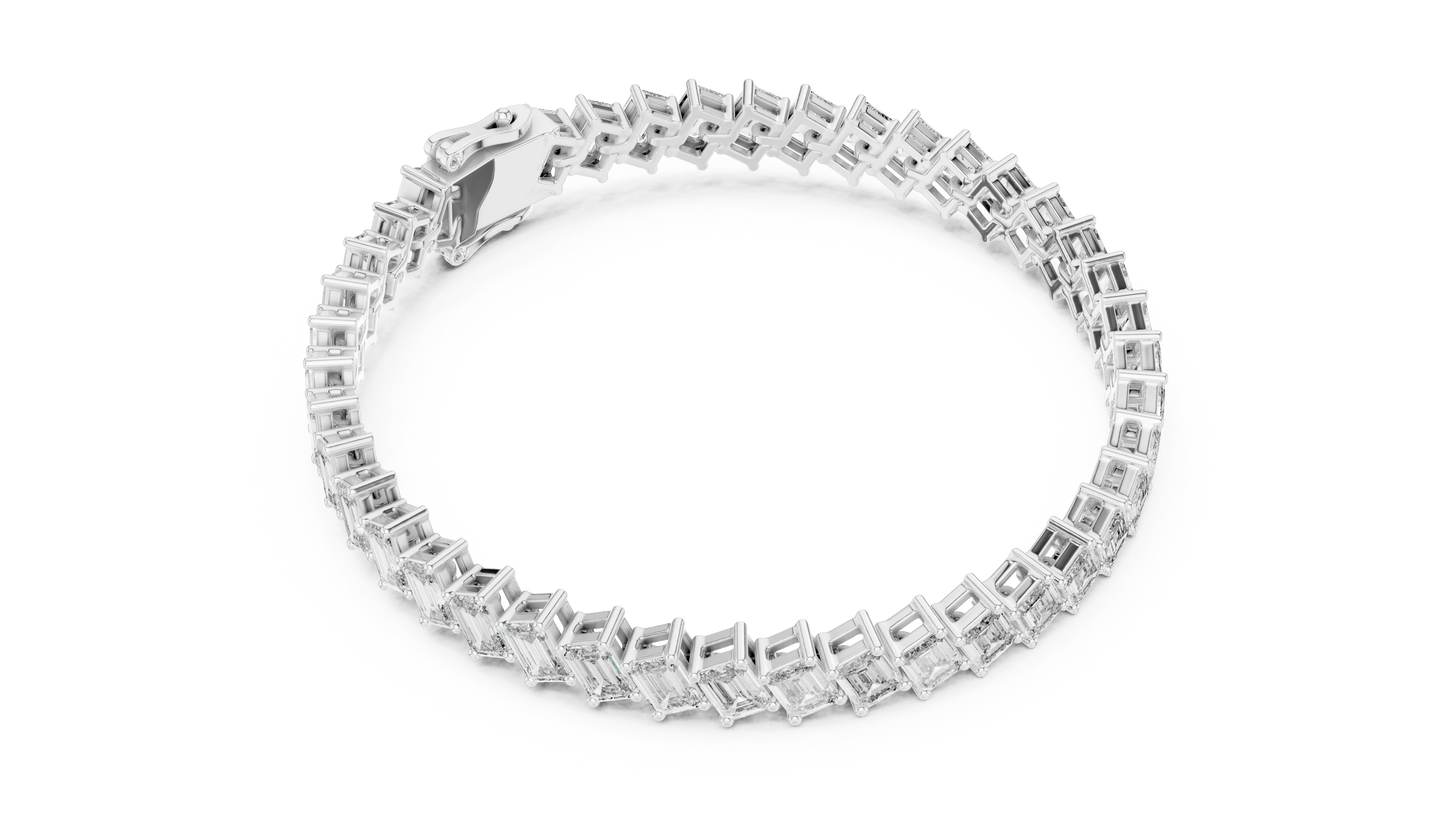 emerald diamond tennis bracelet
