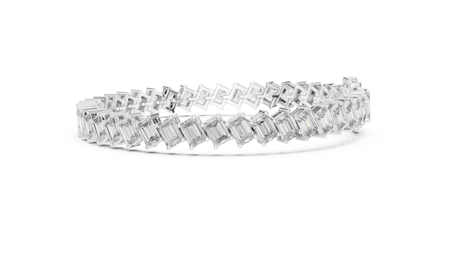 emerald diamond tennis bracelet