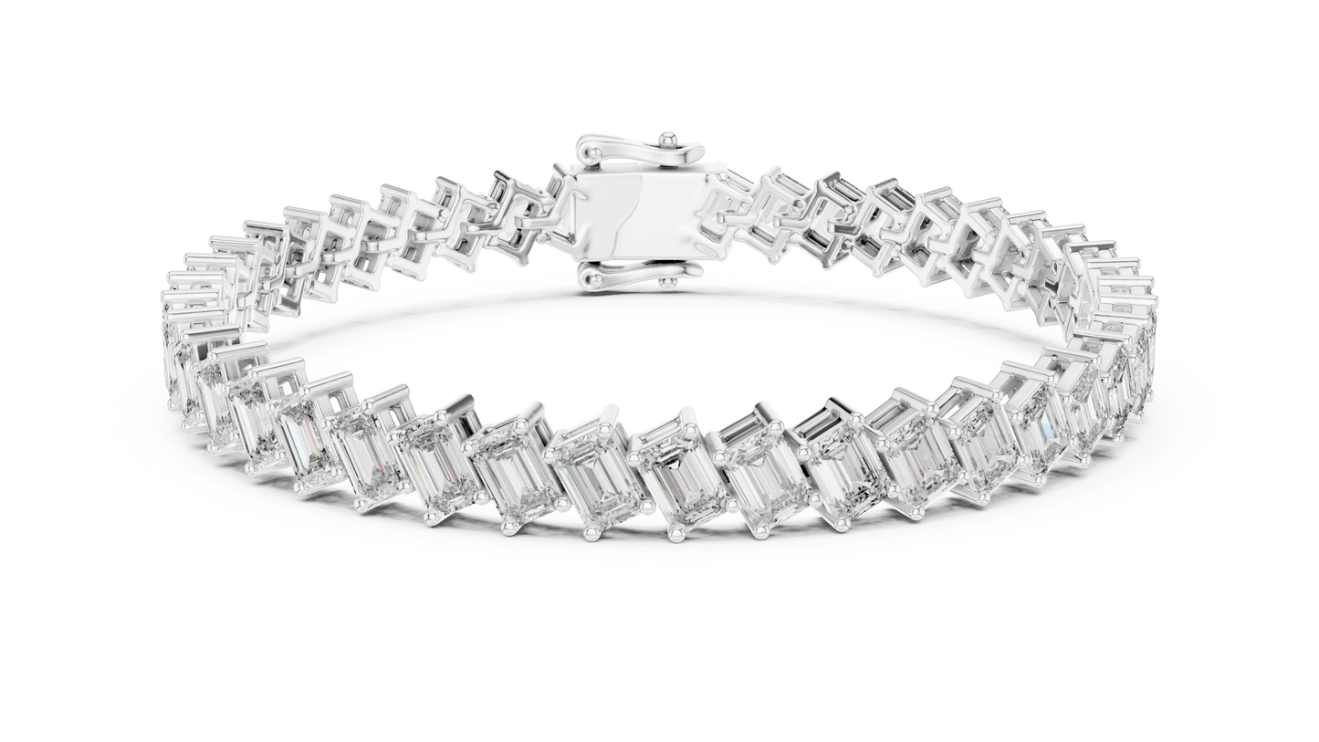 emerald diamond tennis bracelet