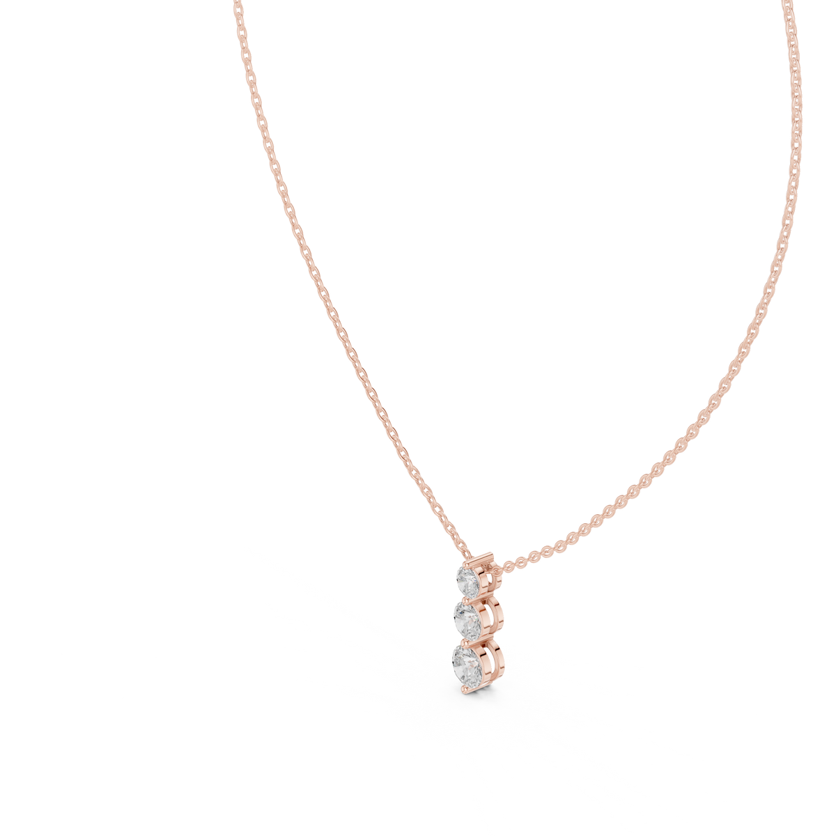 stella three stone diamond pendant necklace