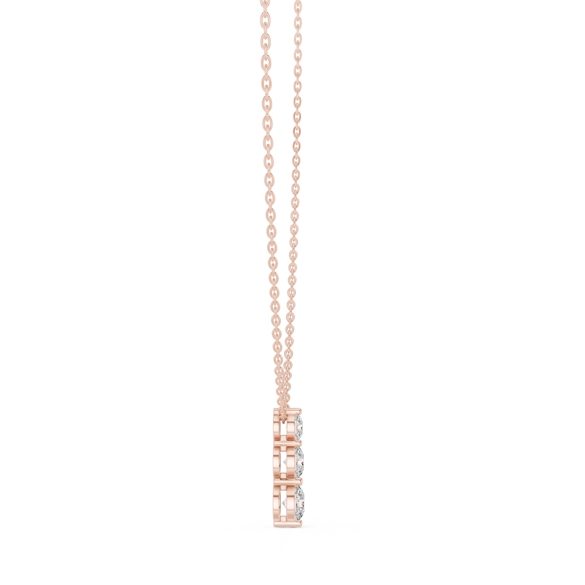 stella three stone diamond pendant necklace