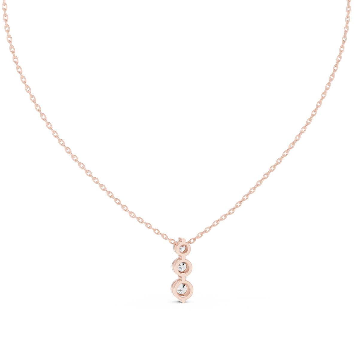 stella three stone diamond pendant necklace