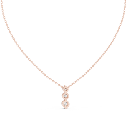 Stella Three Stone Diamond Pendant Necklace
