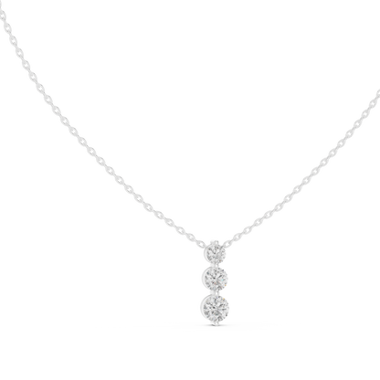 Stella Three Stone Diamond Pendant Necklace