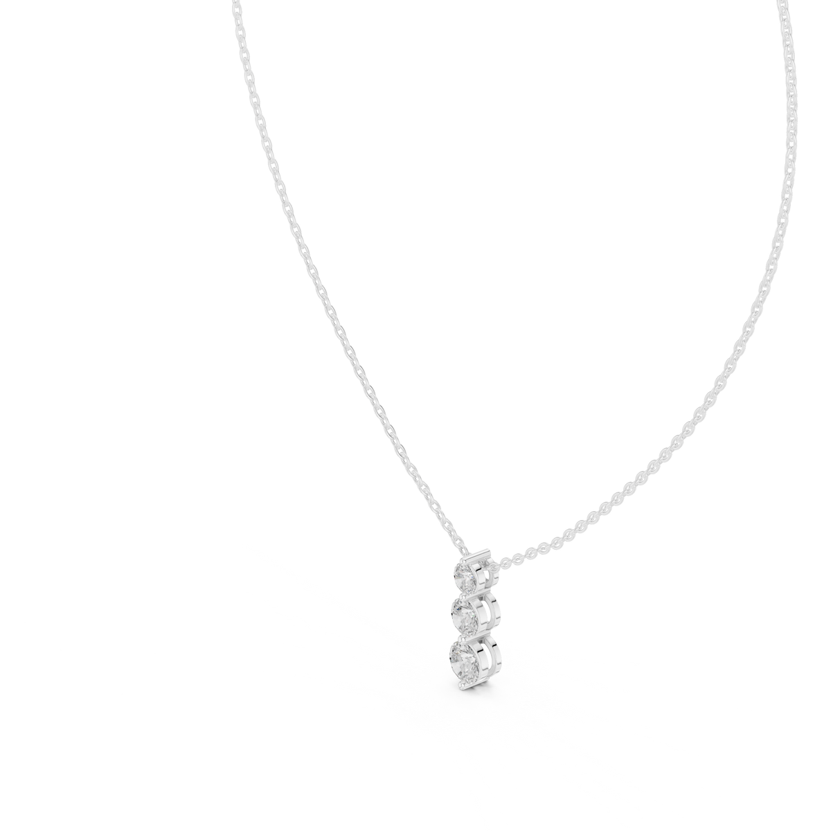 stella three stone diamond pendant necklace