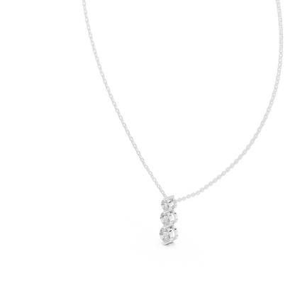 Stella Three Stone Diamond Pendant Necklace