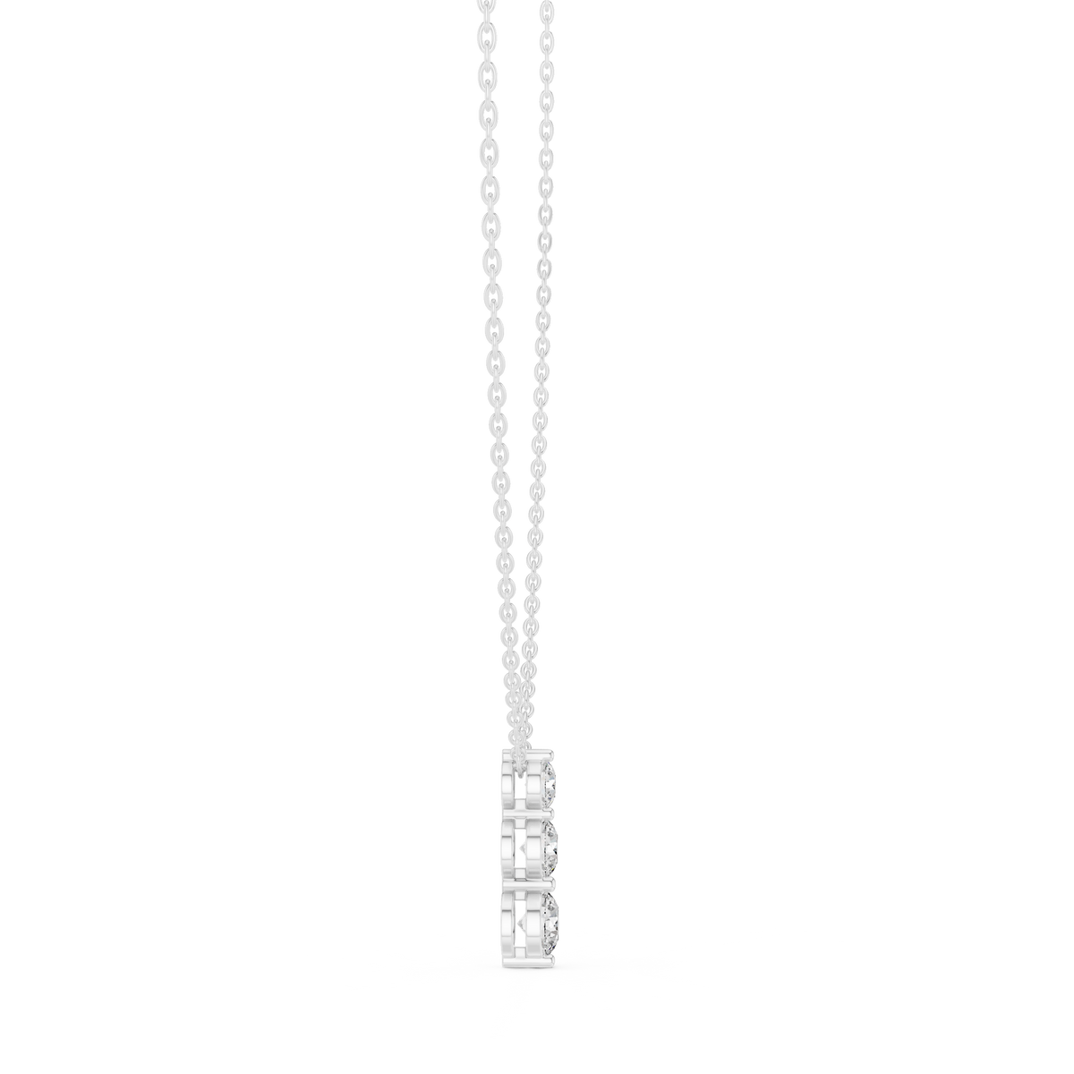 stella three stone diamond pendant necklace