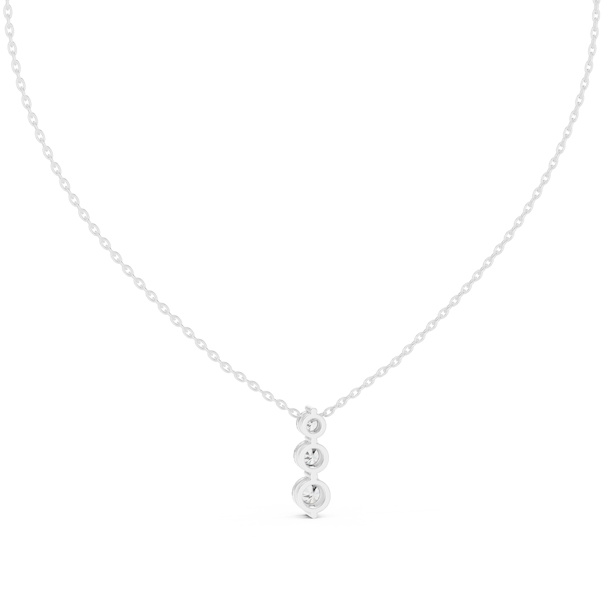 stella three stone diamond pendant necklace
